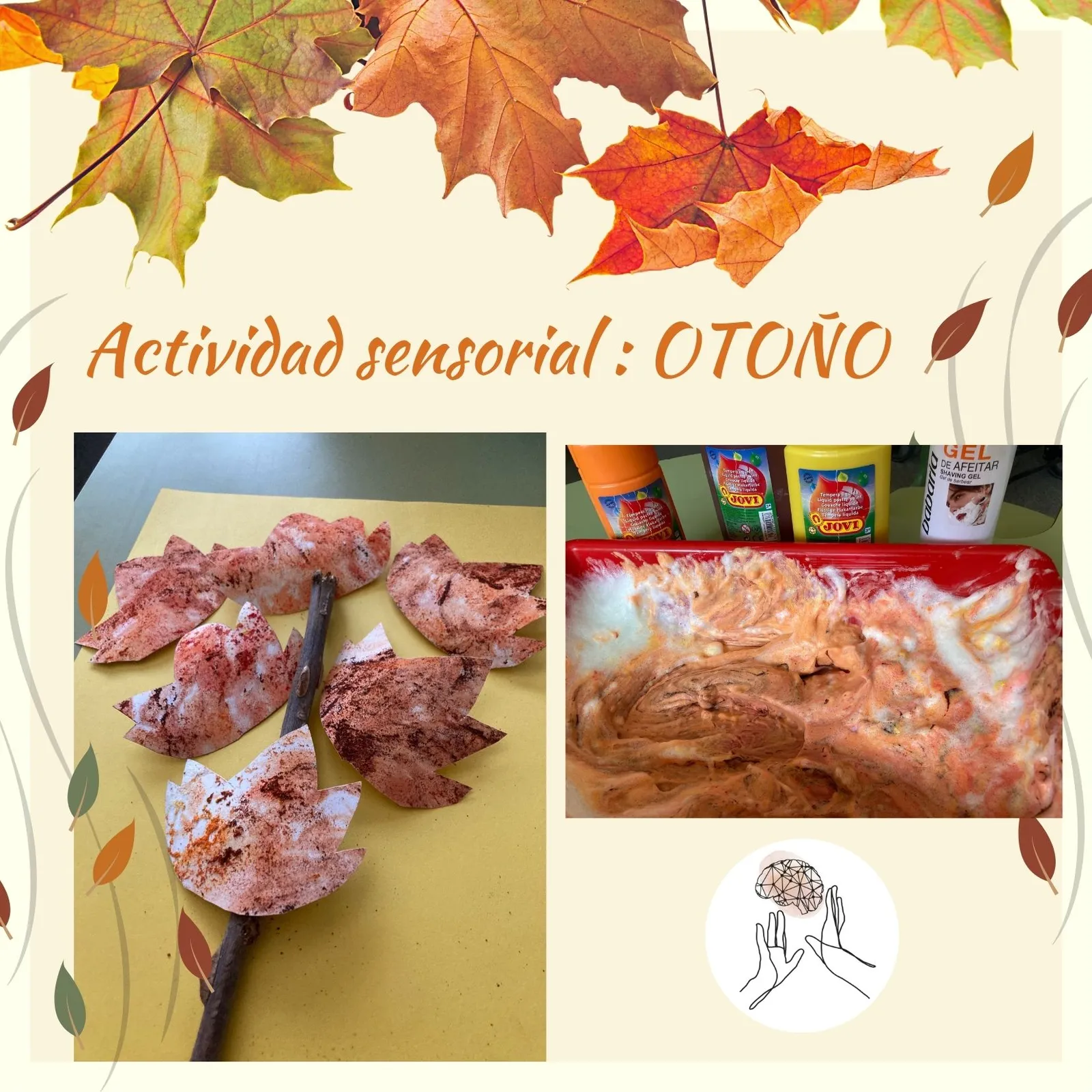 Copia de crema otono hojas nochebuena invitacion